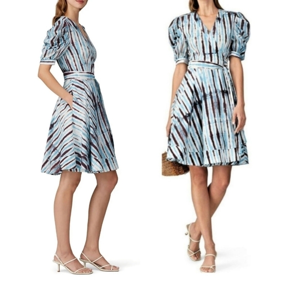 New DVF Indra Cotton Poplin Tie Dye Rain Mini Wrap Dress NWT Small - Picture 10 of 16